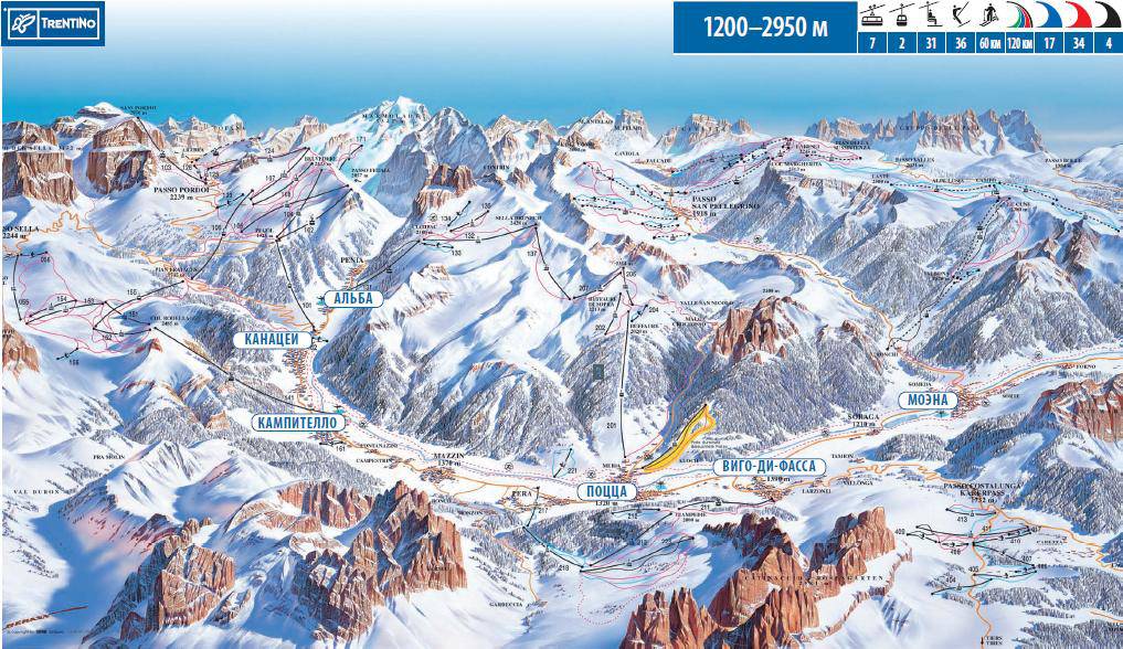 Итальянские горнолыжные курорты в Доломитовых Альпах
